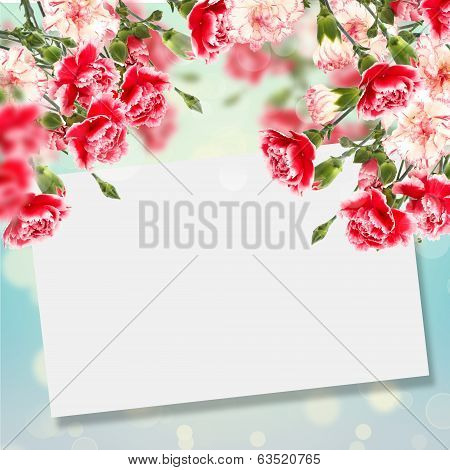 Postcard With Elegant  Flowers And Empty  Place For Your Text