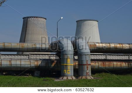 KIEV, UKRAINE -APR 18, 2014: Industrial area.Power plant .April 18, 2014 Kiev, Ukraine 