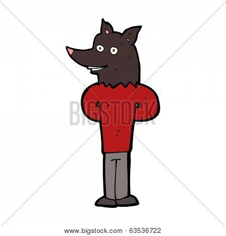 cartoon wolf man