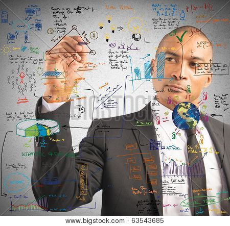Businessman Drawing A New Project