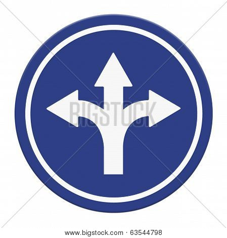 Fork in a road sign
