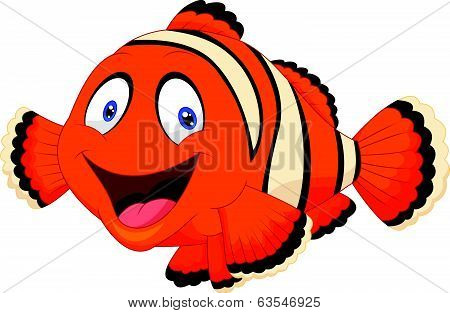 Cute clown fish cartoon
