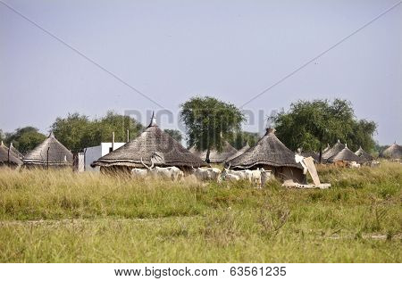 village on the hot plains of South Sudan