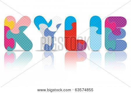 KYLIE written with alphabet puzzle - vector illustration