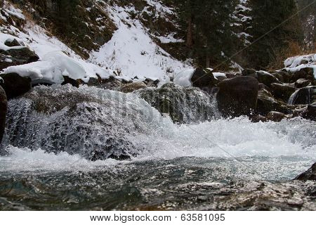 waterfall on the mountain river
