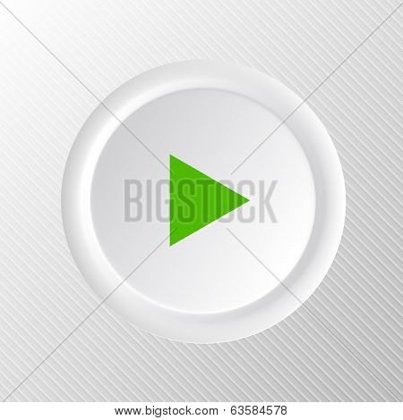 Simple white plastic vector play button