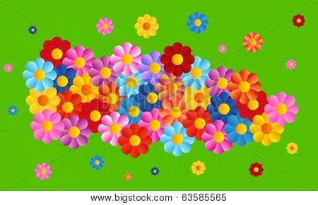 vector color flowers background