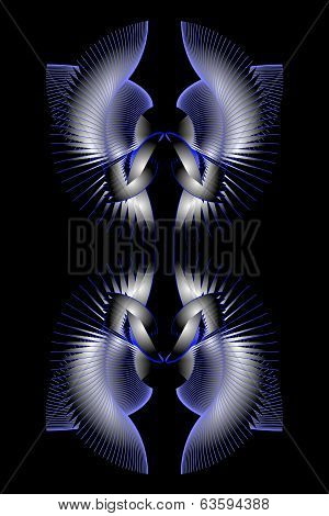 Aimless Color Abstract Composition With A Neon Strokes On A Black Background.