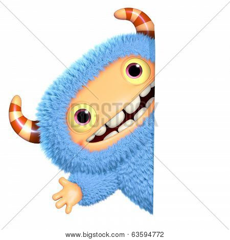 3D Cartoon Blue Monster