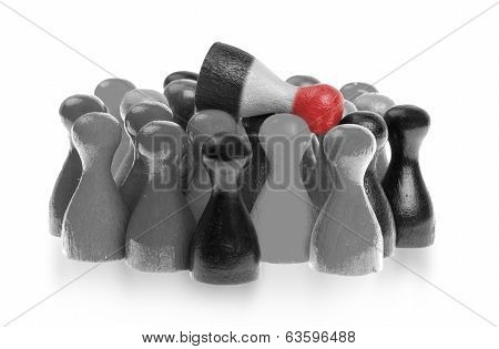 One Unique Pawn On Top Of Common Pawns