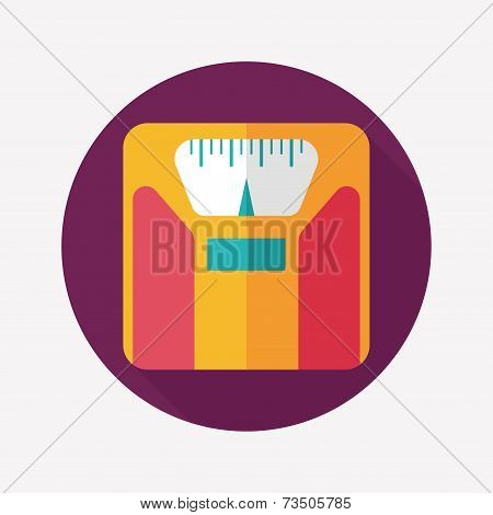Flat Style With Long Shadows, Weight Scale Vector Icon Illustration.
