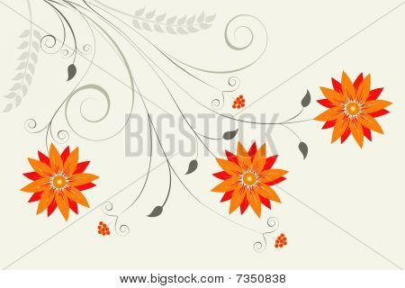 abstrakt orange floral background