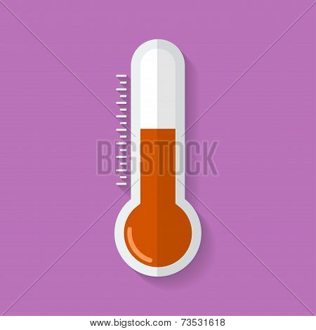 Thermometer Icon. Flat Style