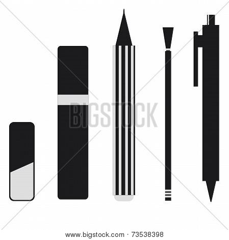 School accessories, flat design.