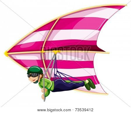 Illustration of a man doing hangglider
