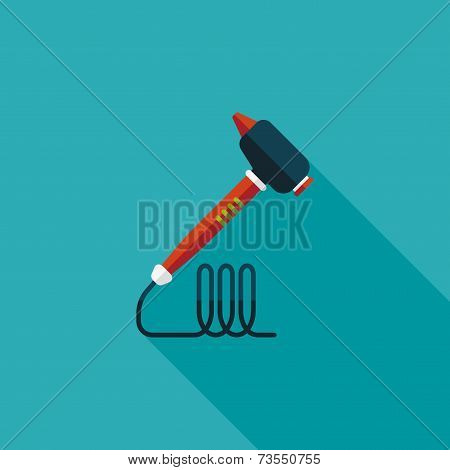 Dental Drill Flat Icon With Long Shadow