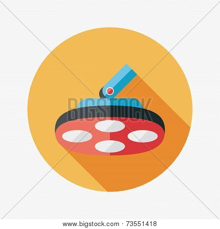Operating Theatre Light Flat Icon With Long Shadow