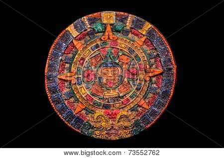 Typical Colored Clay Maya Calendar