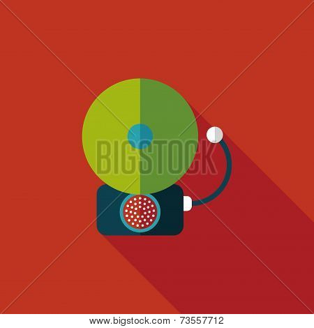 Alarm Bell Flat Icon With Long Shadow,eps10