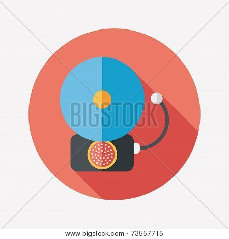 Alarm Bell Flat Icon With Long Shadow,eps10