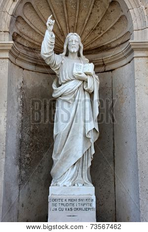 PRCANJ, MONTENEGRO - JUNE, 08: Christ Teaching, The Catholic Church of the Birth of the Virgin Mary, on June 08, 2012, in Prcanj, Montenegro