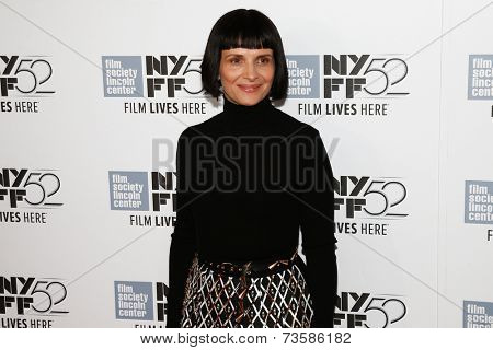 NEW YORK-OCT 08: Actress Juliette Binoche attends the premiere of 