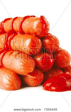 Sauasges com Ketchup