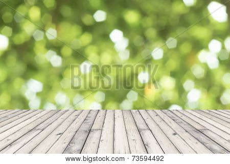 Wood Texture And Natural Green Background