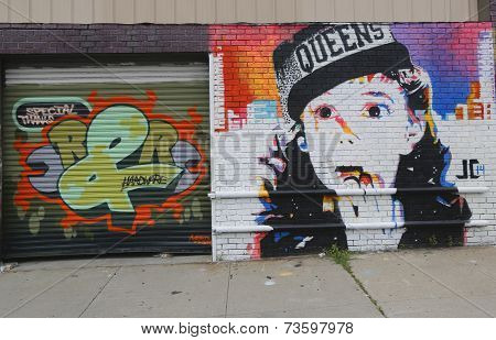 Mural art in Astoria section in Queens
