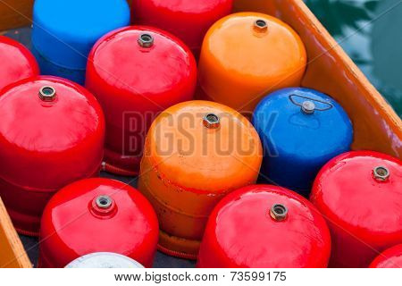 Bright Metal Gas Bottles
