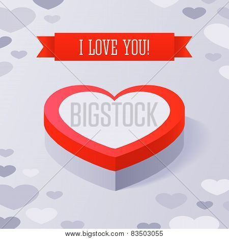 Valentine's Day Gift Box. Concept illustration with gift box and heart symbol sutiable for advertisi