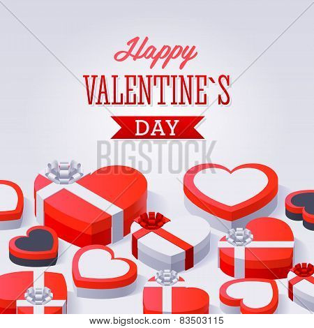 Valentine's Day Gift Boxes. Concept illustration with gift box and heart symbol sutiable for adverti