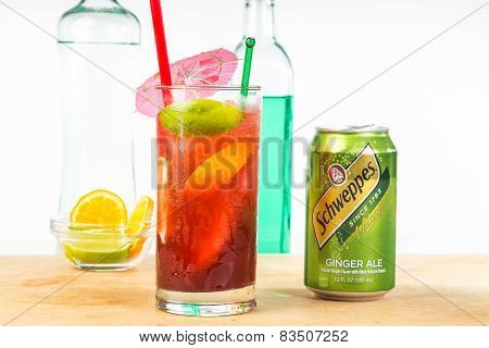 Ginger Ale And Tequila Cocktail