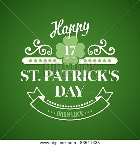 Typography St. Patrick Day. Vector illustration