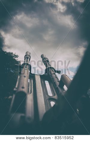 Vintage Photo Of Anti Aviation Machine-gun