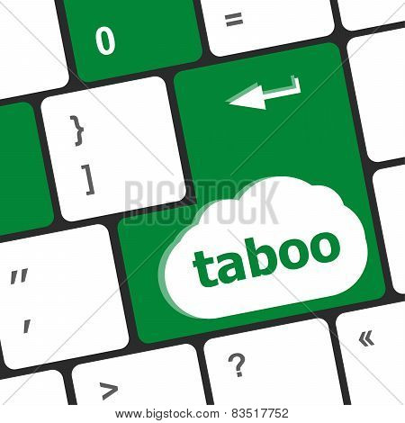 Computer Keys Spell Out The Word Taboo