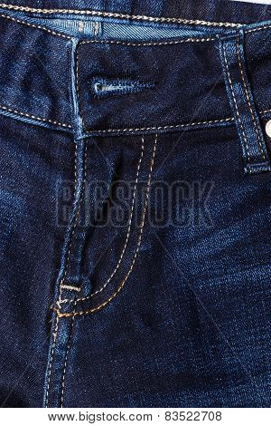 Closeup Detail Of Blue Denim