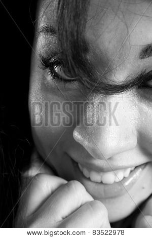 Black And White Portrait Of A Beautiful Woman