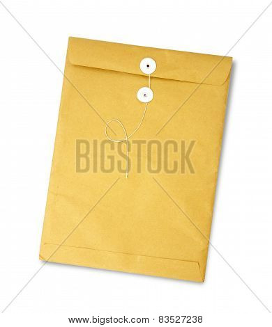 Brown Envelope Isolated On The White Background