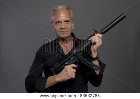 Senior Hitman With Automatic Rifle