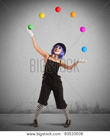Clown like a juggler