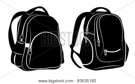 Backpack on white background