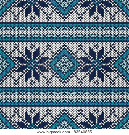 Vintage Sweater Design. Seamless Knitted Pattern