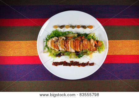 Fresh salad with chicken breast