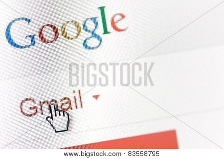 Galati, Romania, February 24, 2015: Detail Of Google Mail Homepage On A Monitor Screen