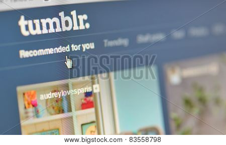Galati, Romania, February 24, 2015:  Close-up Image Of  Tumblr Webpages