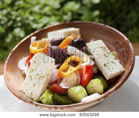 Greek salad with feta cheese