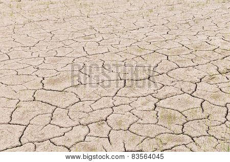 Crack On Dry Soil Background