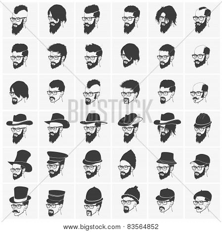 hairstyles with a beard and mustache wearing glasses wearing hats
