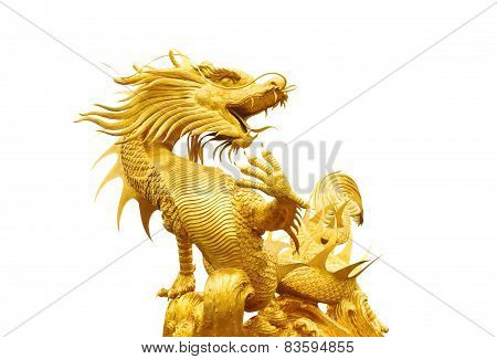 Golden Gragon Statue
